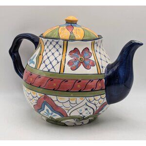 Vintage Cordoba Handpainted Teapot Tea Coffee Tablewear Pottery Colorful VTG